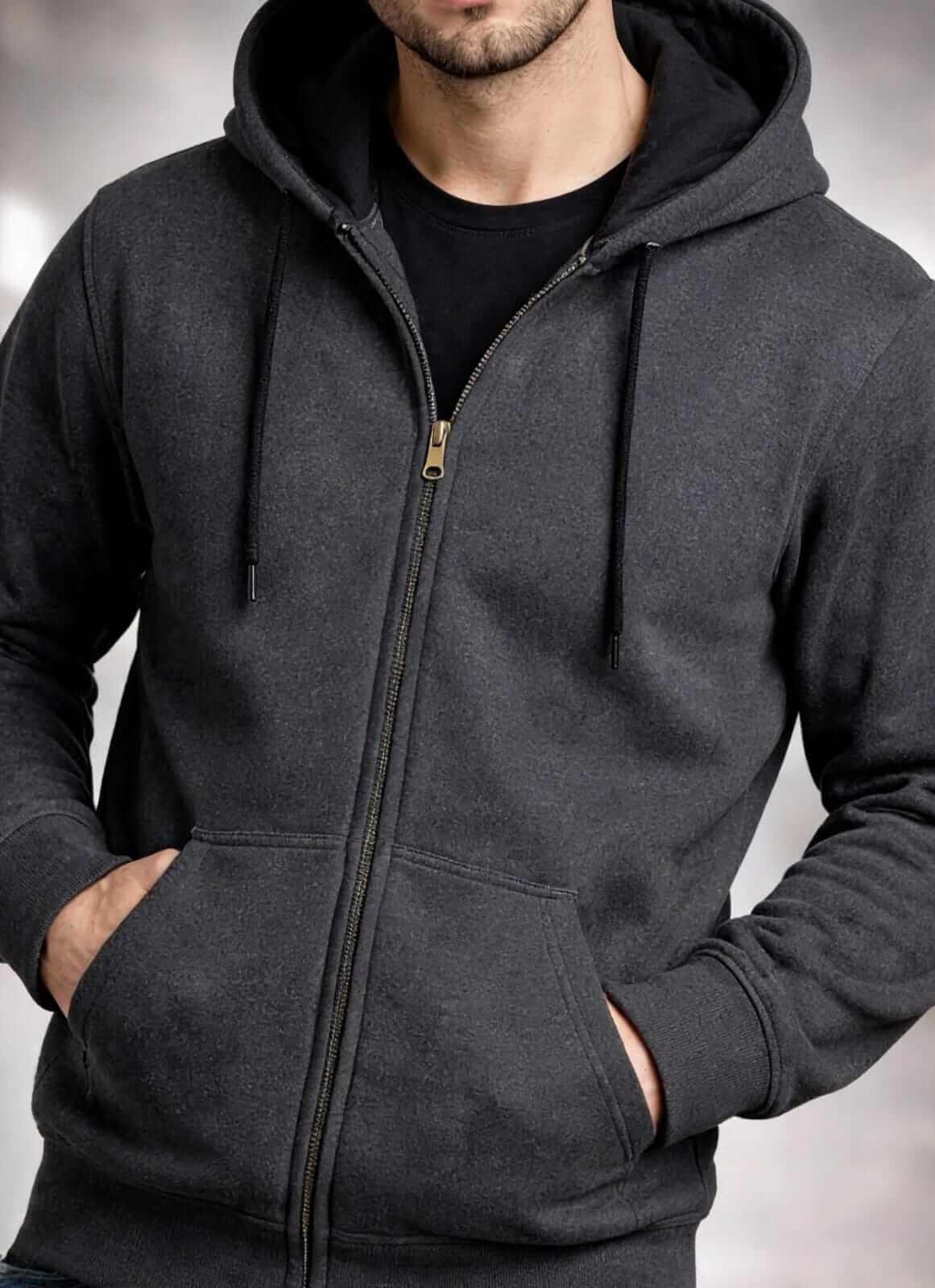sudadera con cierre y gorro